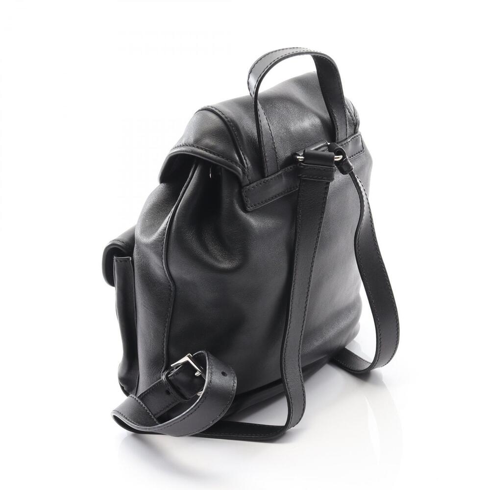 Prada Black Triangle Backpack Leather Logo
